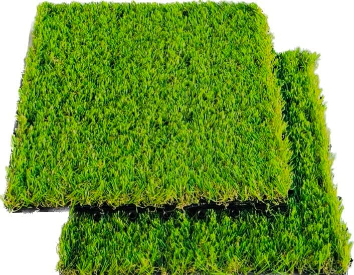 9sq. feet Artificial Grass Tiles high quality construction Soft touch, interlocking tiles