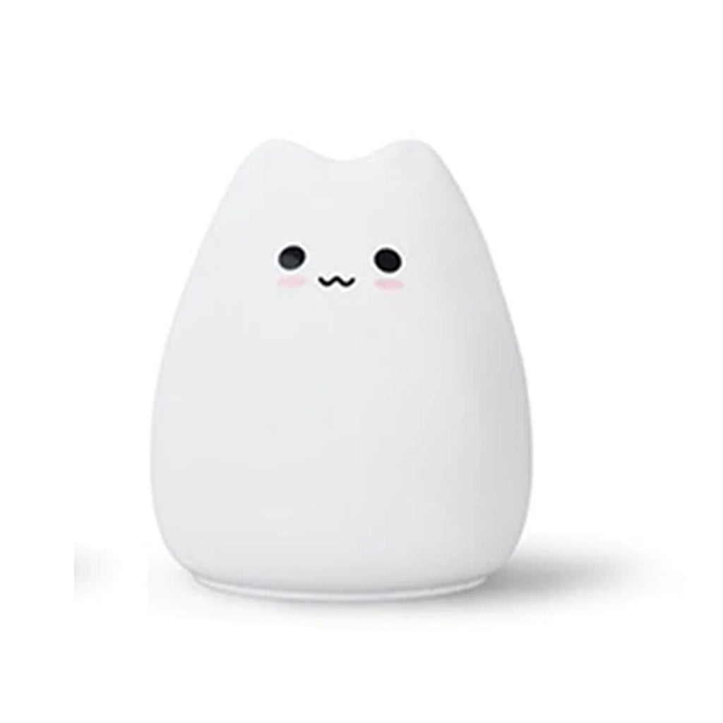 Cute Cat LED Night Light for Babies & Kids Multi-Color Silicone Bedside Lamp with Rechargeable 1200 mAh Li Battery - Techville Store