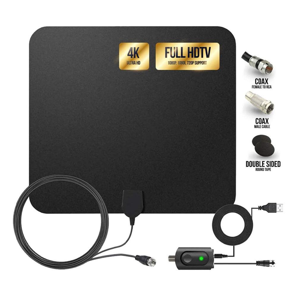 Indoor/Outdoor 4k Professional Flat HDTV Antenna | Digital HD Antenna With Range Up To 190 Kilometers-Techville Store